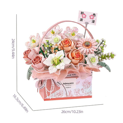 Brick Bouquets™ Pink LED Basket Bouquet